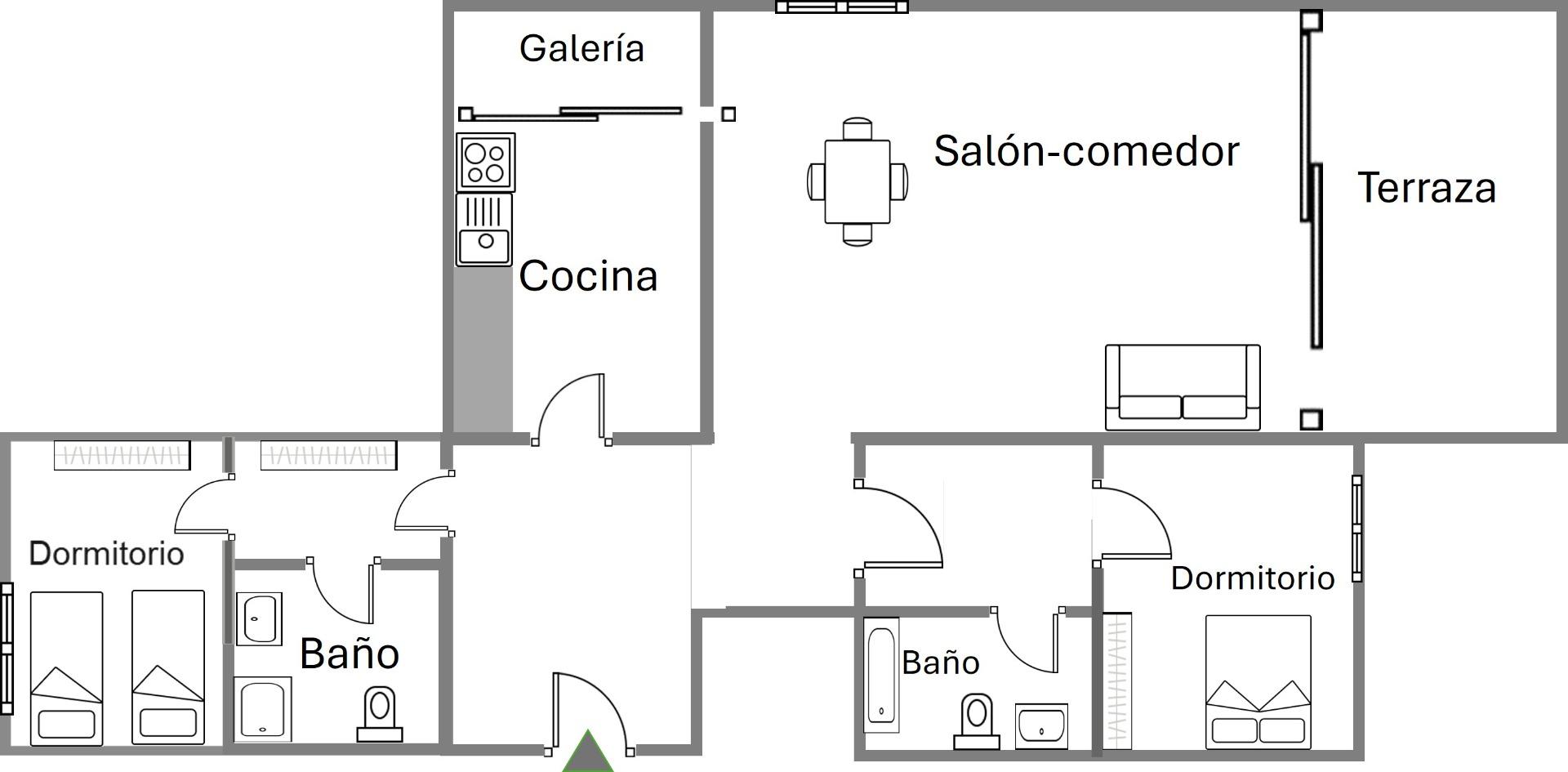 Gran apartamento con vistas al mar