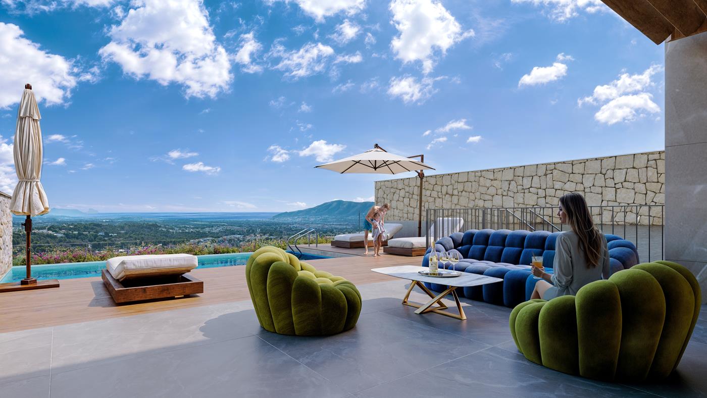Neue Villen in La Nucía mit Blick auf das Meer und die Berge!