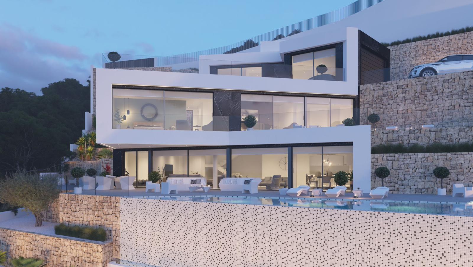 ¡Villa de estilo Moderno con vistas panorámicas al mar en Benissa!