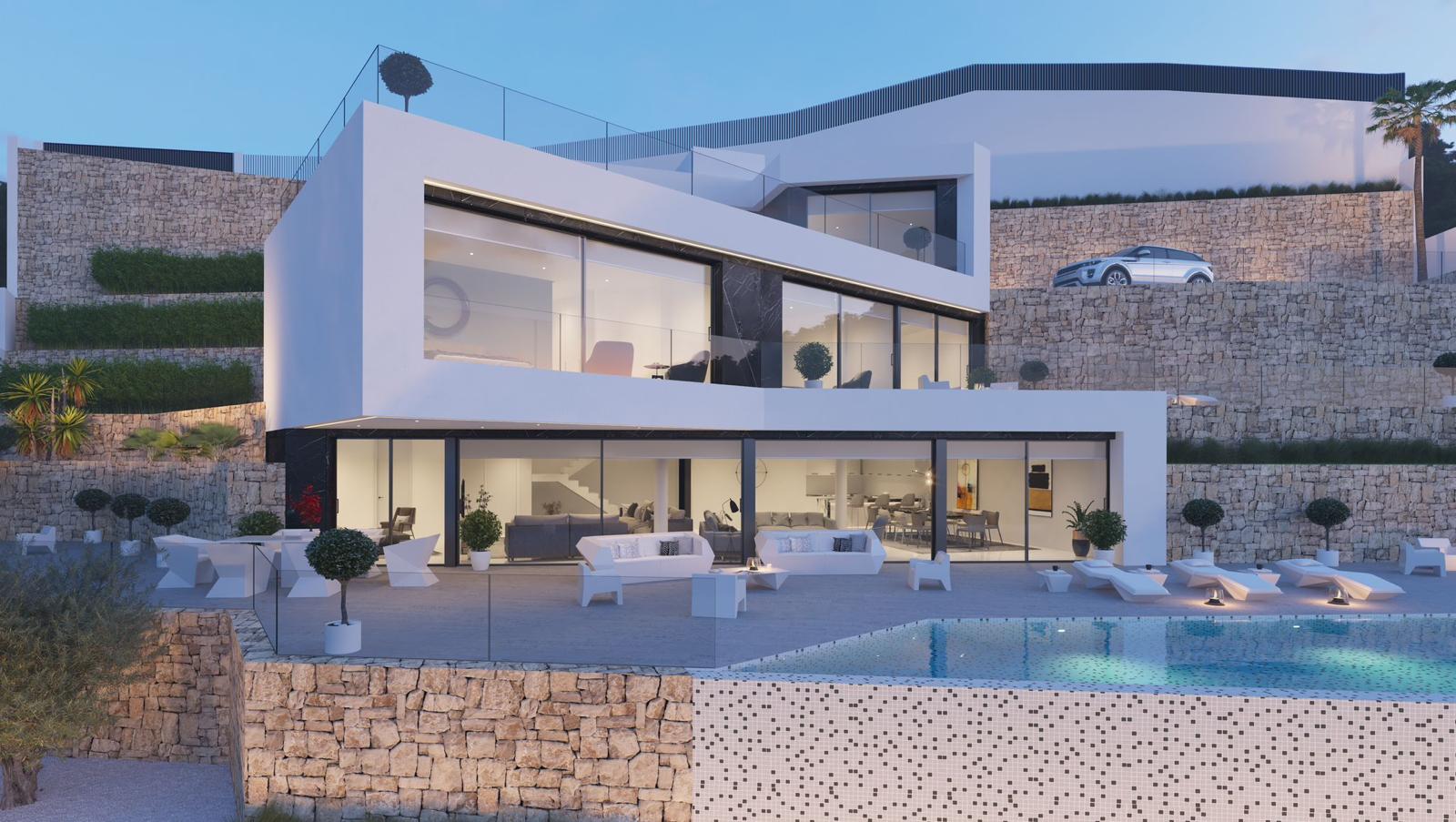 ¡Villa de estilo Moderno con vistas panorámicas al mar en Benissa!