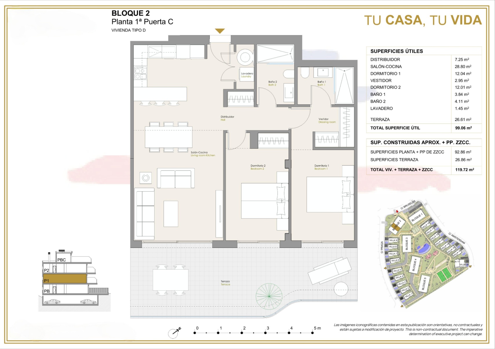Piso nuevo en venta 2 habitaciones con piscina