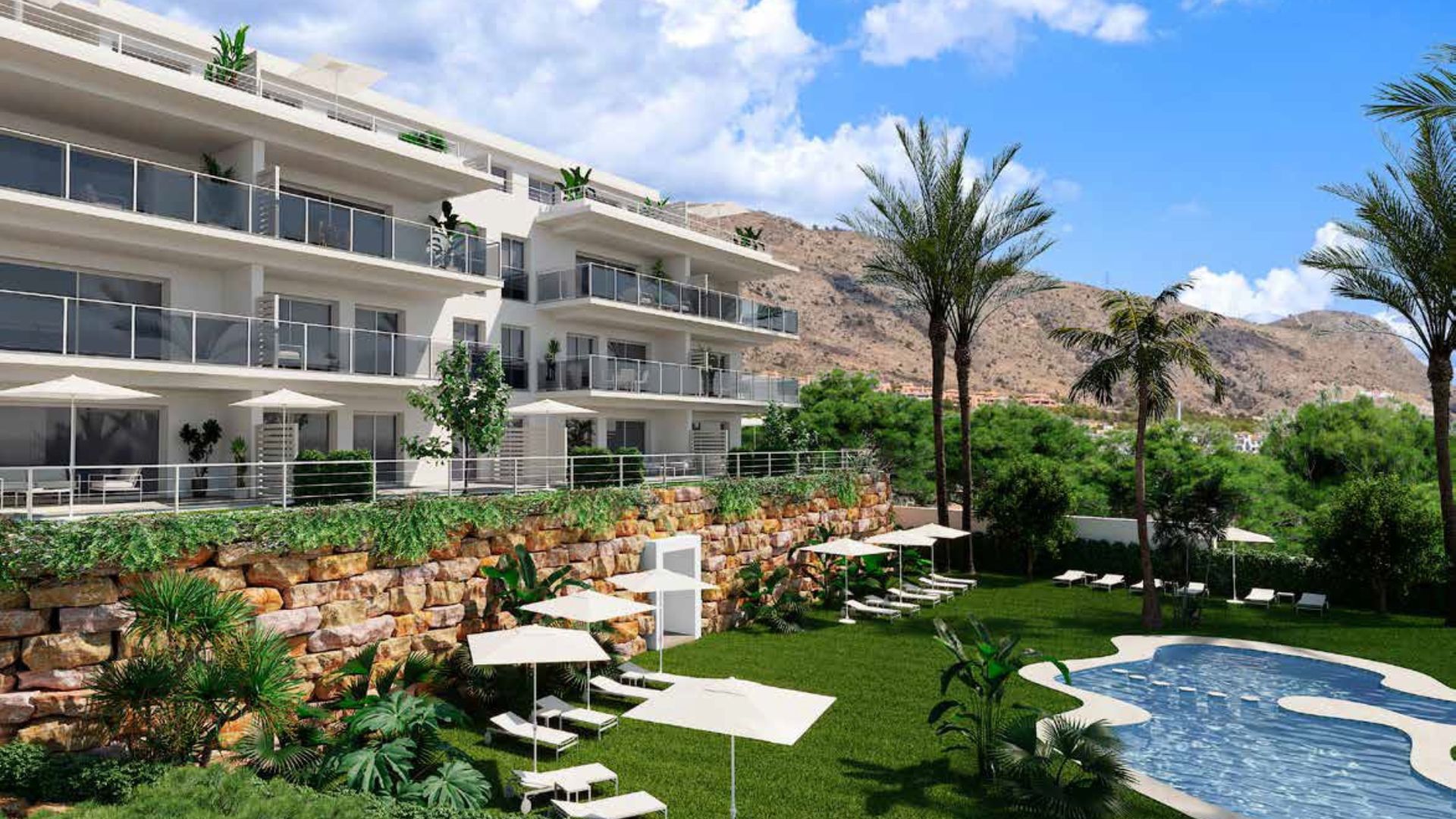 Apartamenty w nowej zabudowie w Sierra Cortina w Finestrat.