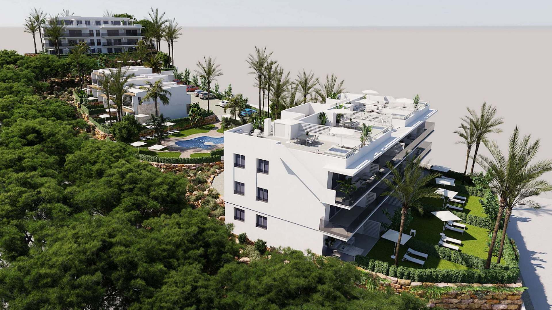 Apartamenty w nowej zabudowie w Sierra Cortina w Finestrat.