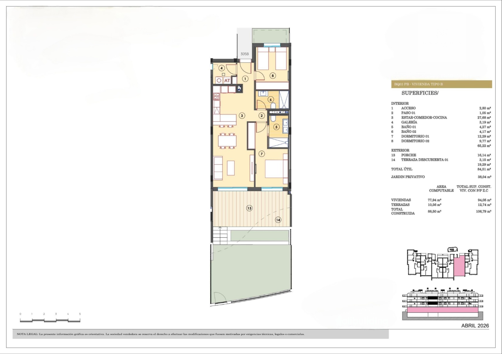 Apartamento con jardín y vistas al mar en una nueva urbanización de Finestrat