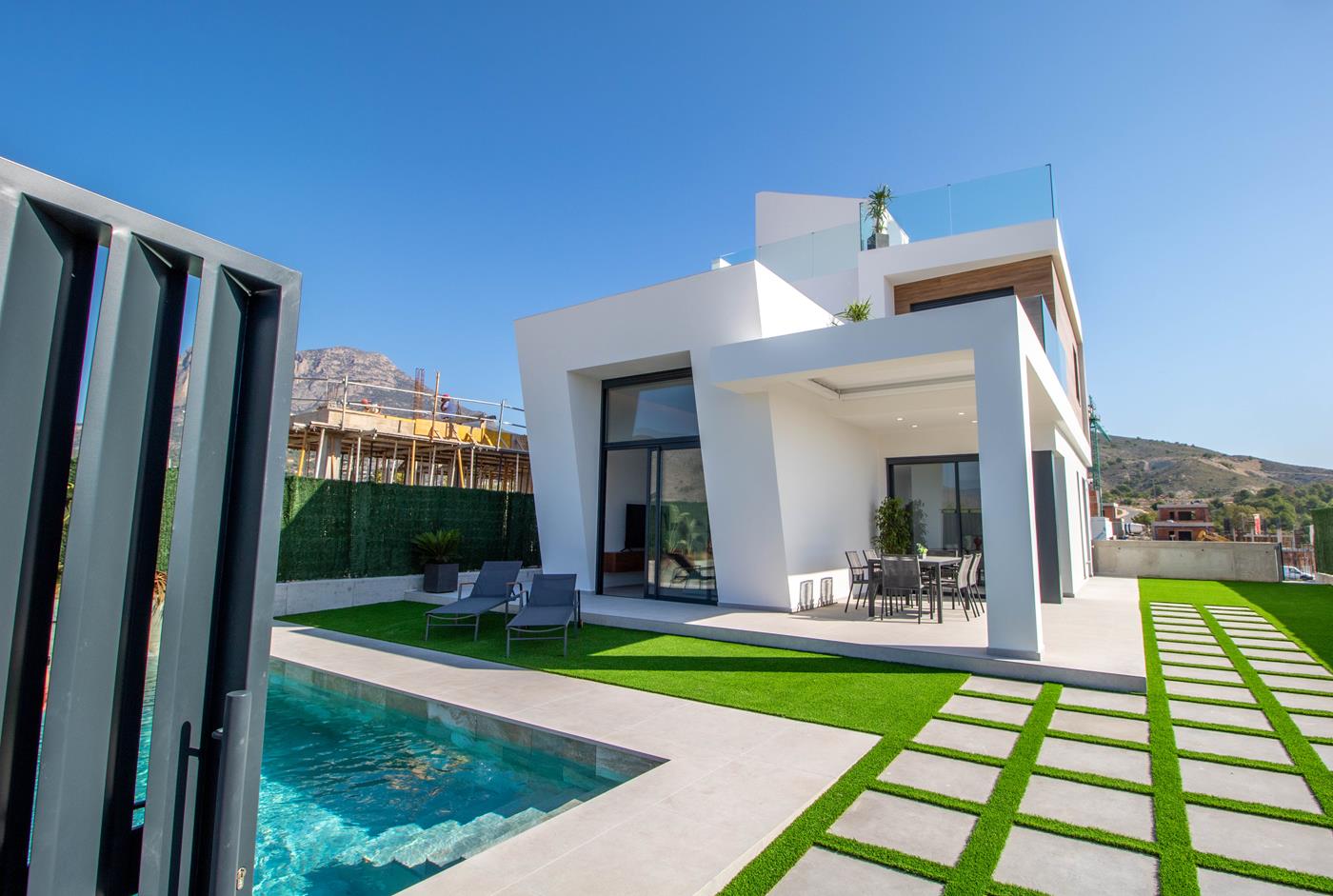 Nieuwe villa's in Finestrat met uitzicht op zee